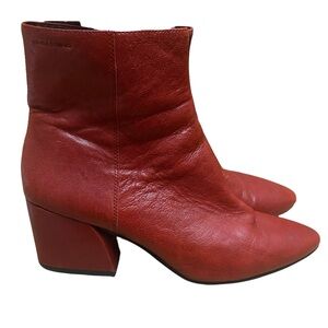 Vagabond Womens Red Leather Ankle Boots